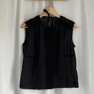 J Crew lightweight pin tucked cotton with crochet details top, size 4